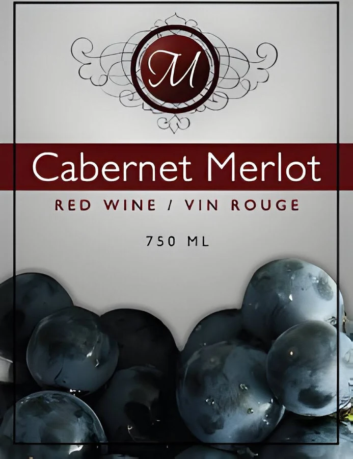 Wine Bottle Labels – Variety Designs (30-Pack) Cabernet Merlot