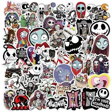Nightmare Before Christmas Halloween Stickers 50 Pack, Cute Vinyl Waterproof Dec