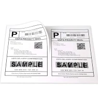 [100 Sheets; 200 Labels] Half Sheet Self Adhesive Shipping Labels For