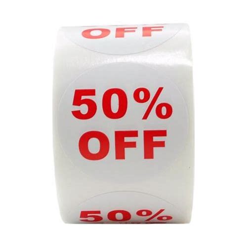 50%-Off Sale Stickers, 1.5 Inch R…