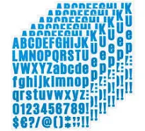 Unique Bargains Vinyl Self Adhesive Waterproof Durable Mailbox Numbers Stickers 8 Sheets Light Blue