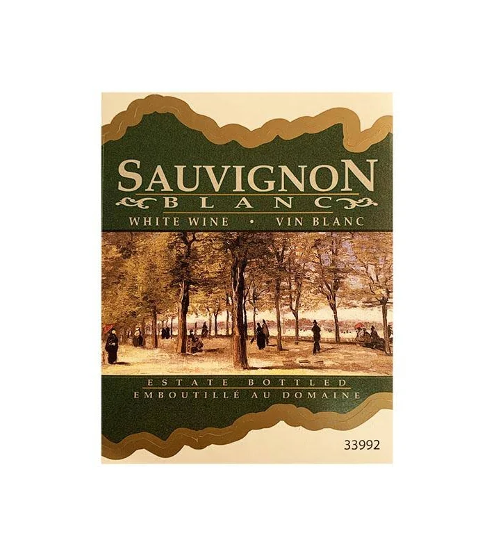 WINE BOTTLE LABELS Pack of 30 SAUVIGNON BLANC Sienna Shaded Park Scene Self-Adhesive Easy Peel
