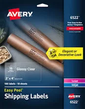 avery Easy Peel Shipping Labels Glossy