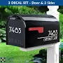 Mailbox Address Decal Set, Custom Street Name Stickers, Sides and Door Personalized House Numbers, Reflective Address Transfer - 1348