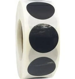 Laminated Black Circle Dot Stickers 0.75 Inch Round