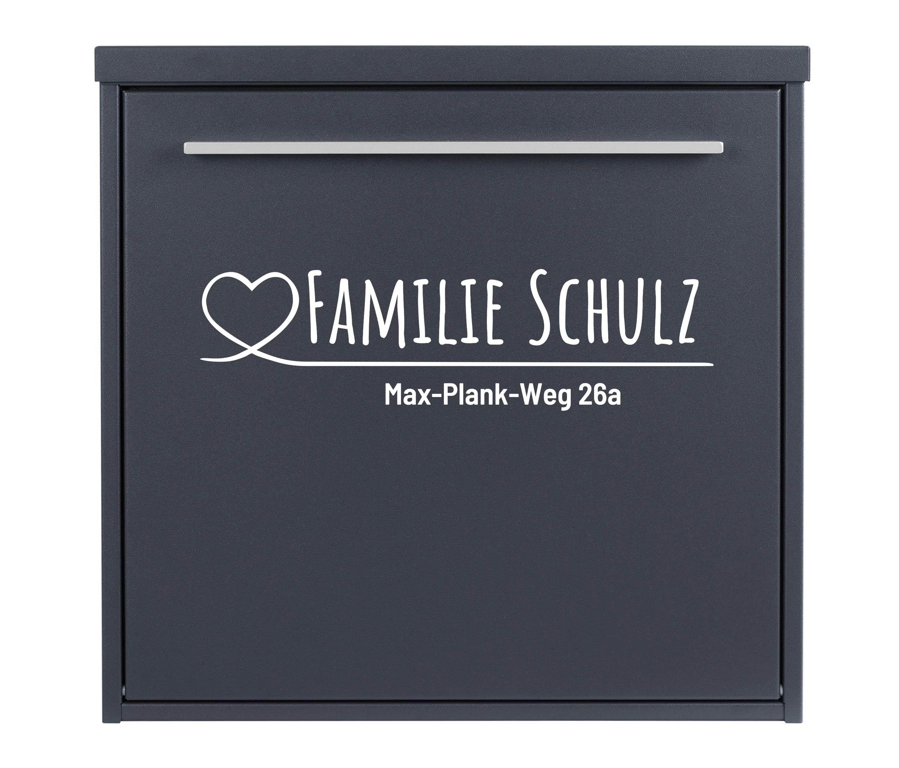 Mailbox sticker nameplate | Customizable | Family name and address with house number | Various colors | Mailbox label