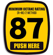 Small 1 x 1.5 inch 87 Octane Gas Pump Label Sticker (gasoline button us decal) | Multicolor | S | 00001 | American | Vinyl | Self-Adhesive