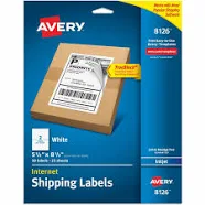 Avery True Block Shipping Labels, 5.5 inch x 8.5 inch, Matte White