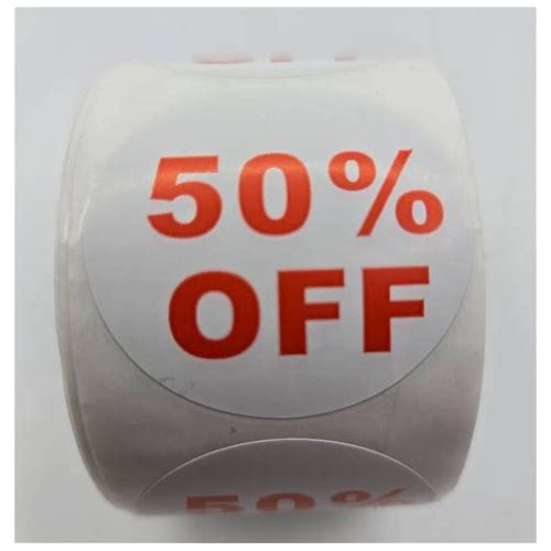 500 Self-Adhesive 50% Off Roun…
