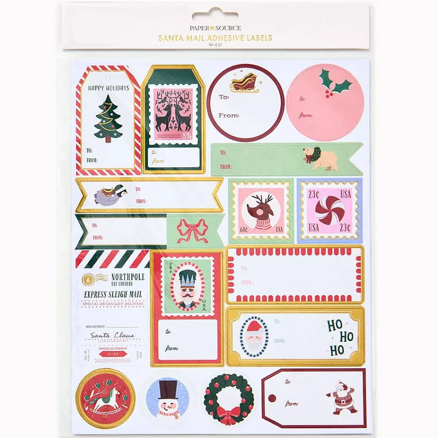 Santa Mail Adhesive Labels