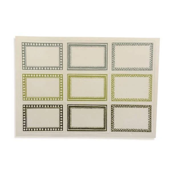 Packet of 18 Small Self-Adhesive Labels in Green
