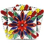 Mi Alma Blue/Red Vintage Floral Peel & Stick Vinyl Backsplash Tiles