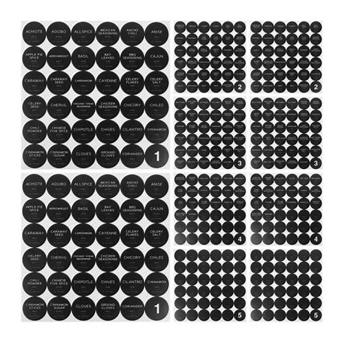 10 Sheets Spice Label Stickers Se…