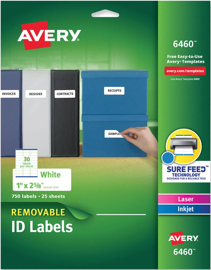 Avery Removable Inkjet/Laser ID Labels