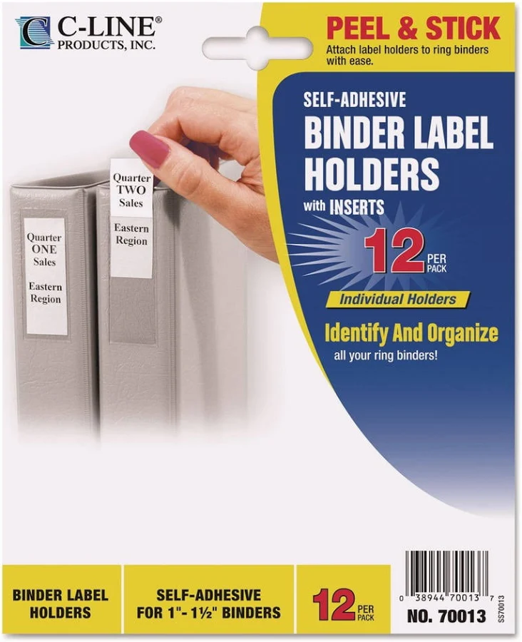 C-Line Self-Adhesive Ring Binder Label Holders
