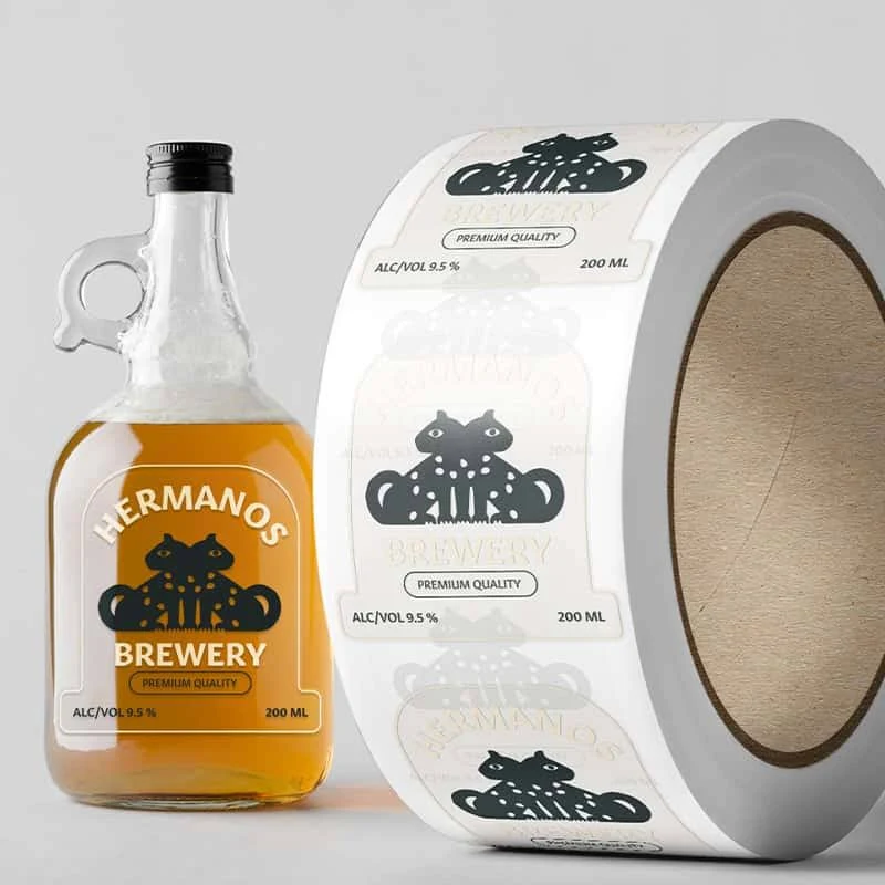 Custom Clear Roll Labels – 2" x 2" BOPP, 2000 Count, Waterproof