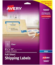 Avery Matte Clear Shipping Labels Inkjet