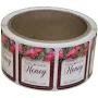 Honey Label / Roll of 200/ 1 3/8" x 1 3/4"(RED)..Fits most Bear sizes - Beeline Woodenware