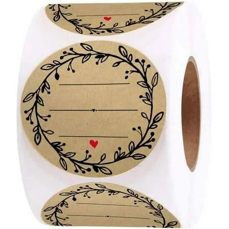 (500pc/roll) 1 inch Label Stickers for Jars and Lids - Pantry Labels | Mason Jar Labels | Sticker Labels | Canning Labels | Spice Labels | Bottle 