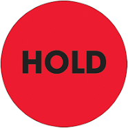 Tape Logic 2" Circle "Hold" Fluorescent Red Labels DL1273