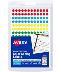 Avery Removable Self-Adhesive Color-Coding Labels 05795