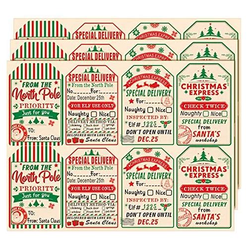200 Pieces Kraft Christmas Sticke…