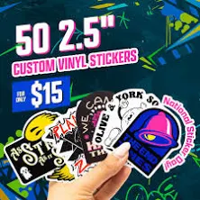 sticky brand 50 Custom 2.5" Vinyl Stickers
