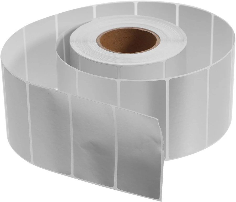 Crilstyleo Matte Self Adhesive Label Roll 60mm x 30mm 1000 Labels, Silver