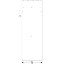 2.5" X 6" Inkjet Premium High Gloss Labels, 425 labels/roll, 3" core