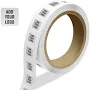 Custom 3/8 x 1 1/2 Inch Roll of Rectangle Labels - Durable Metallic - Silver Foil - 125 Pack