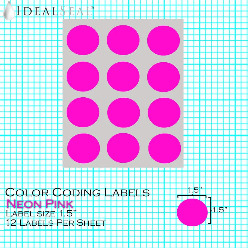 Color Coding Labels 1.5" / 1000 / Neon Pink