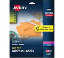 Glossy Clear Easy Peel Mailing Labels W/ Sure Feed Technology