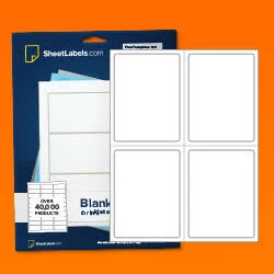 3.75" x 5" White Gloss Laser Labels