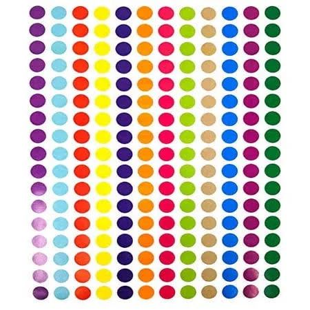 Tag-A-Room 3/4 Inch Round Color Coding Circle Dot Sticker Labels