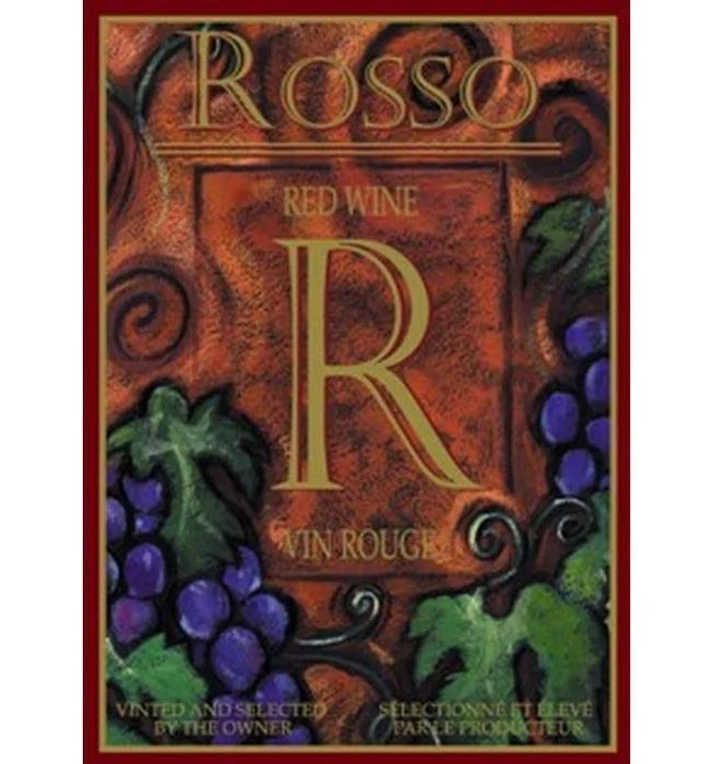 WINE BOTTLE LABELS Pack of 30 ROSSO Red Wine Labels Big R Design Self-Adhesive Easy Peel