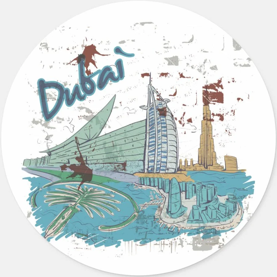 Dubai Classic Round Sticker