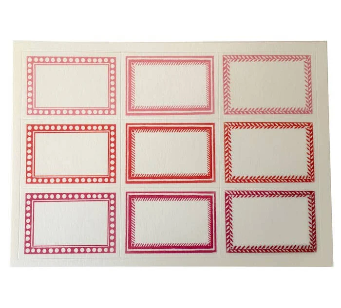 Packet of 18 Small Self-Adhesive Labels in Red