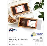 Avery Printable Rectangular Labels With Sure Feed 2" x 3 05619