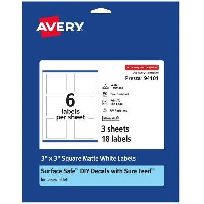 Avery Durable Removable Square Labels