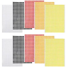 10 Sheets Self Adhesive Round Stickers Colorful Labels