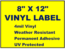 Custom: Vinyl Labels - 8" x 12" (2 Colors)-