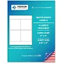 Premium Label Supply White Sticker Square Labels 4 x 4 Laser/Inkjet Compatible (4 Labels/Sheet), 25 Sheets - 100 Total Adhesive Labels, Size: 100