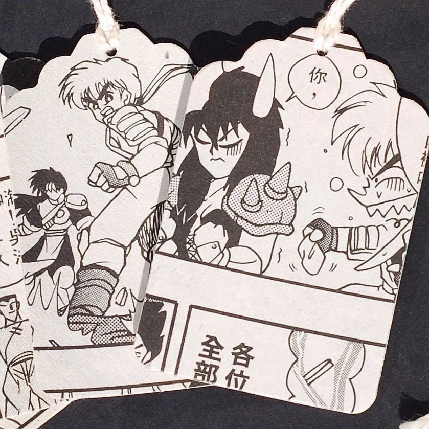 15 Comic Book Tags- Japanese comic book tags, black & white, recycled, manga gift tags, birthday party favor tags, gift wrapping supplies