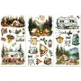 3 Sheets PVC Waterproof Decorative Stickers Self Adhesive Decals Furniture Decoration Camping