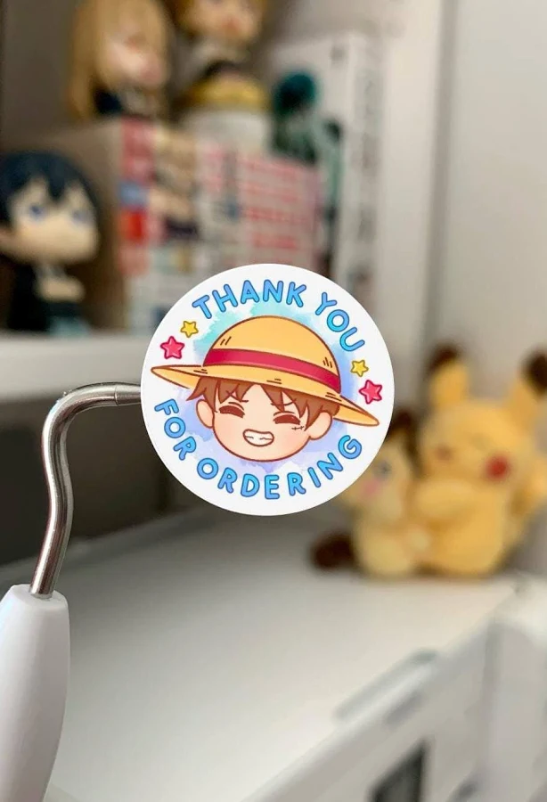 One Piece Luffy Thank You Stickers: Small Business Packaging