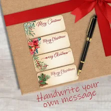 Christmas Gift Tag Stickers | 60 Gift Stickers | Gift Label | Write In Gift Tags | Blank Gift Tags | Holiday Gift Tags