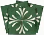 Green Retro Vintage Flower Design Tile Stickers