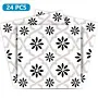 Mi Alma Black & white collection Peel and Stick Tile Stickers 24 PC Set backsplash Tile Decals Bathroom & Kitchen Vinyl Wall Decals Easy to Apply Just Peel