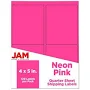 JAM Paper Shipping Address Labels 4 x 5 Neon Pink 120/Pack