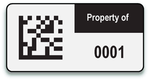 2"x1" LexSaver plus 10-mil White Matrix Barcode Labels